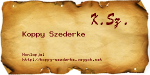 Koppy Szederke névjegykártya